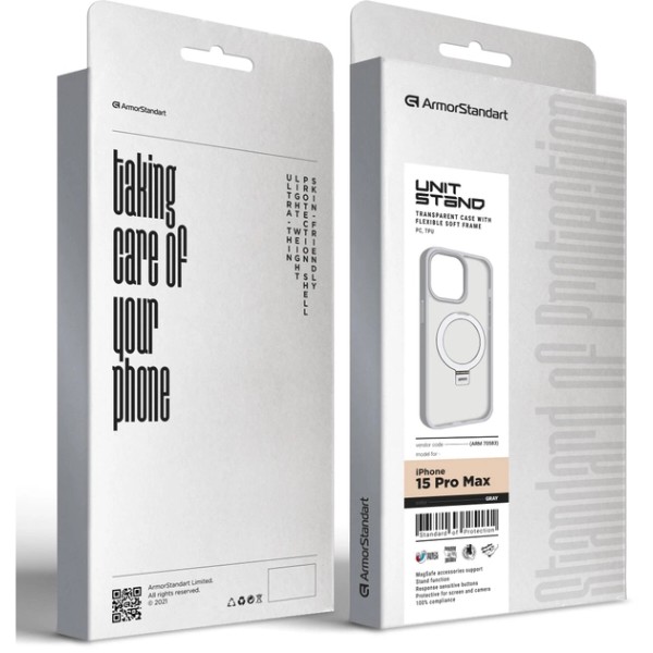 Фото - Чехол для смартфона Armorstandart Unit Stand for Apple iPhone 15 Pro Max Grey (ARM70583)