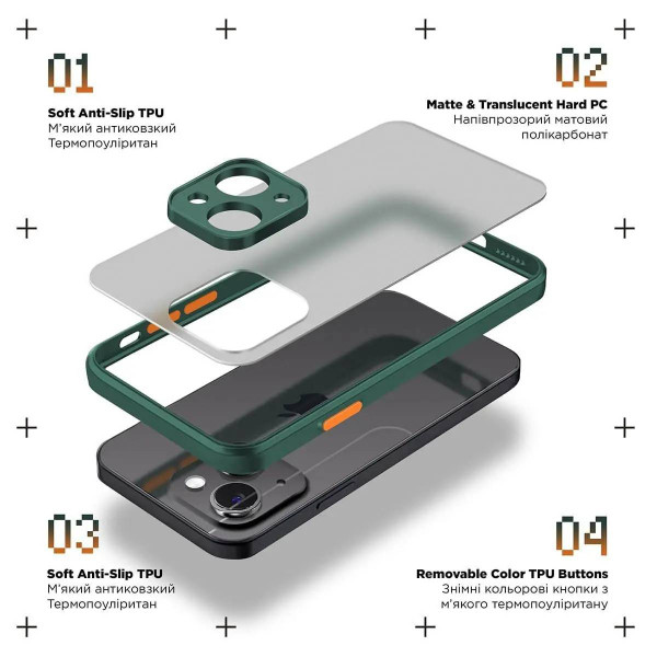 Фото - Чохол для смартфону Armorstandart Frosted Matte for Xiaomi Redmi Note 13 Pro 5G Dark Green (ARM71843)