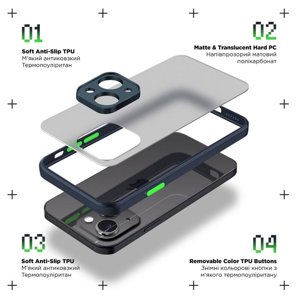 Фото - Чохол для смартфону Armorstandart Frosted Matte for OPPO A18 4G / A38 4G Navy Blue (ARM72404)
