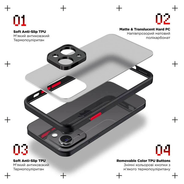 Фото - Чехол для смартфона Armorstandart Frosted Matte for Xiaomi Redmi 13C / Poco C65 Black (ARM72510)