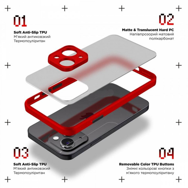Фото - Чохол для смартфону Armorstandart Frosted Matte for Xiaomi Redmi 13C / Poco C65 Red (ARM72513)