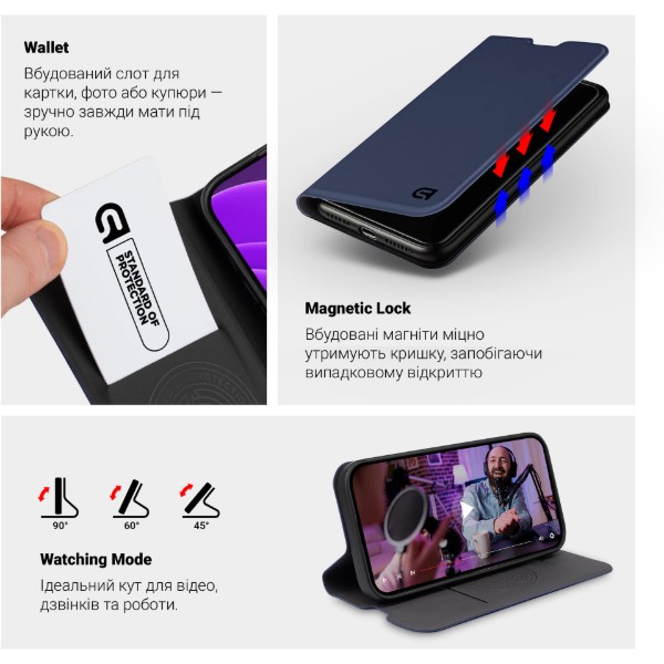 Фото - Чохол для смартфона Armorstandart OneFold Case for Motorola G17 4G/G17 Power 4G Dark Blue (ARM91215)