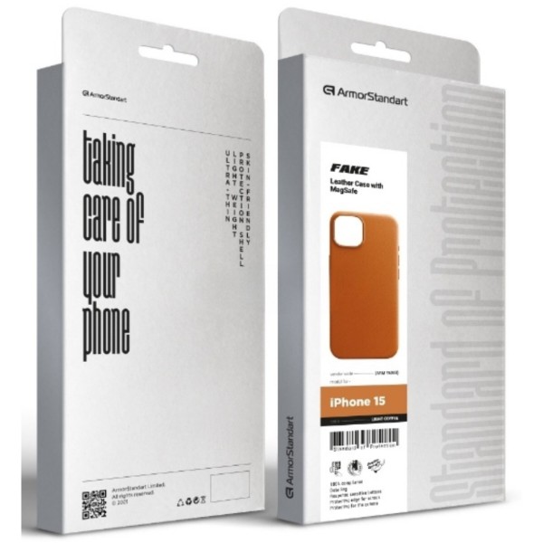Фото - Чехол для смартфона Armorstandart FAKE Leather Case for Apple iPhone 15 Light Coffee (ARM76288)