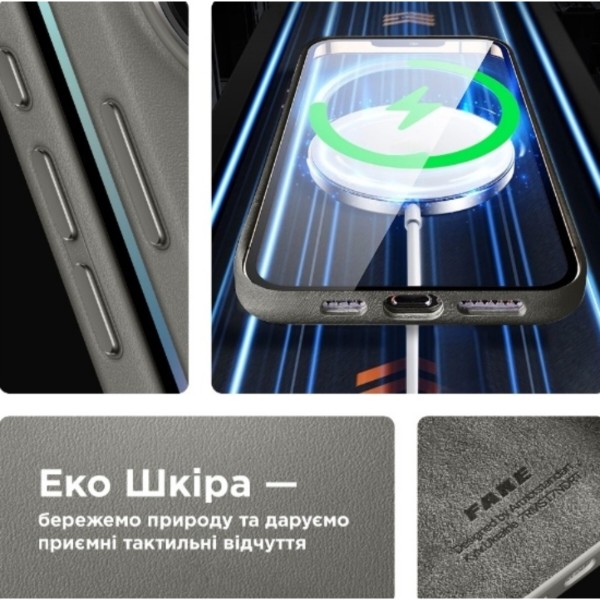 Фото - Чохол для смартфону Armorstandart FAKE Leather Case for Apple iPhone 15 Pro Grey (ARM76301)
