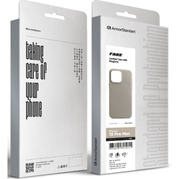 Фото - Чохол для смартфону Armorstandart FAKE Leather Case for Apple iPhone 15 Pro Max Grey (ARM76307)