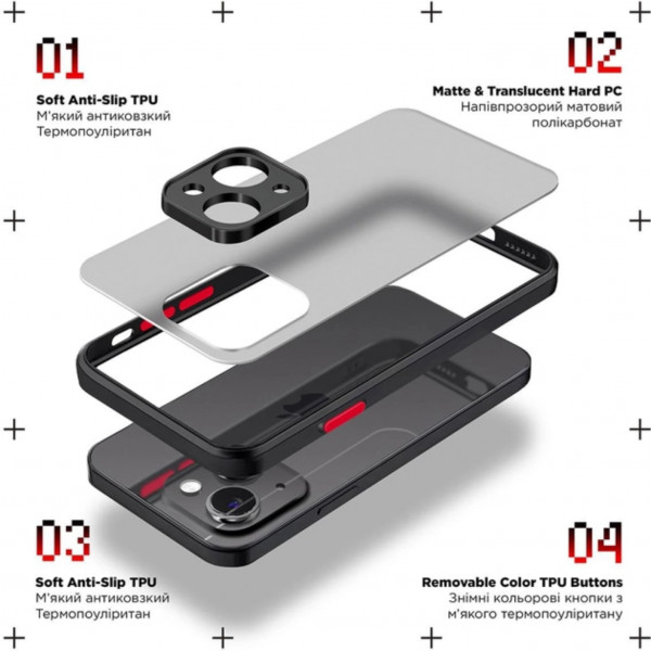 Фото - Чохол для смартфону Armorstandart Frosted Matte for Tecno Spark 20C (BG7n) Black (ARM73582)