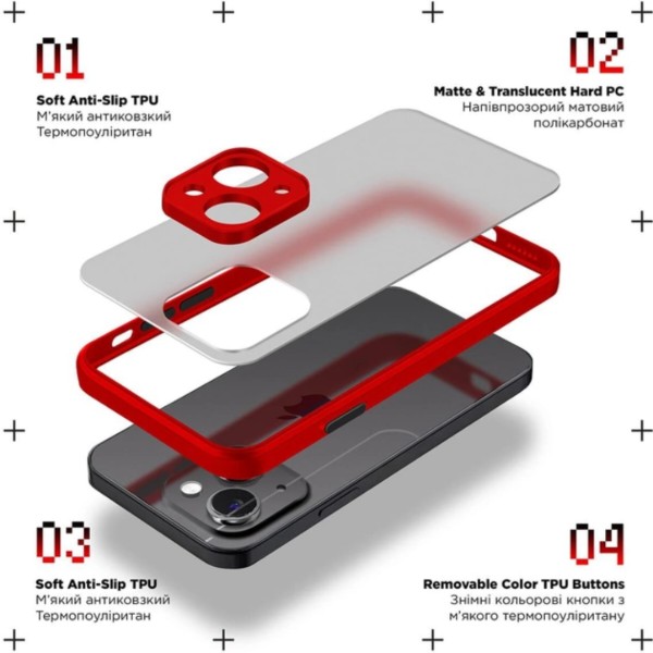 Фото - Чохол для смартфону Armorstandart Frosted Matte for Xiaomi Redmi A3 Red (ARM74428)
