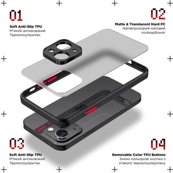 Фото - Чехол для смартфона Armorstandart Frosted Matte for Xiaomi Redmi Note 13 Pro/Redmi Note 14S Black (ARM73142);3008565