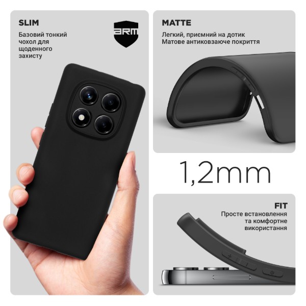 Фото - Чехол для смартфона Armorstandart Matte Slim Fit for Xiaomi Redmi Note 14 Pro 4G Camera cover Black (ARM79727)