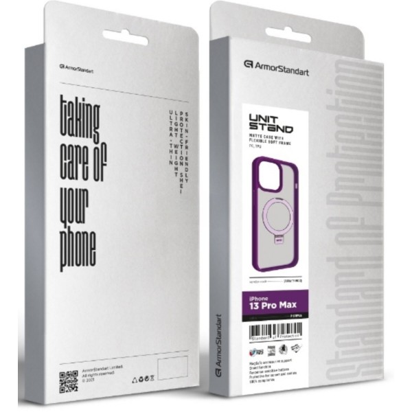 Фото - Чохол для смартфону
 Armorstandart Unit Stand for Apple iPhone 13 Pro Max Purple (ARM74902)