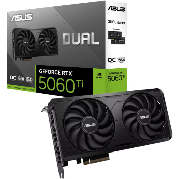Фото - Відеокарта Asus GeForce RTX 5060 Ti 16GB GDDR7 Dual EVO OC (DUAL-RTX5060TI-O16G-EVO BULK)