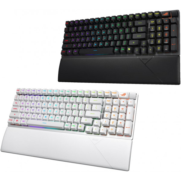 Фото - Клавиатура беспроводная игровая Asus ROG Strix Scope II RX Optical USB-A/WL/BT EN RGB Black (90MP03S0-BKUA20)