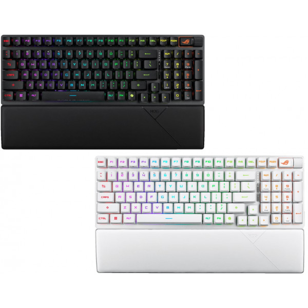 Фото - Клавіатура бездротова ігрова Asus ROG Strix Scope II RX Optical USB-A/WL/BT EN RGB White (90MP03S0-BKUA30)