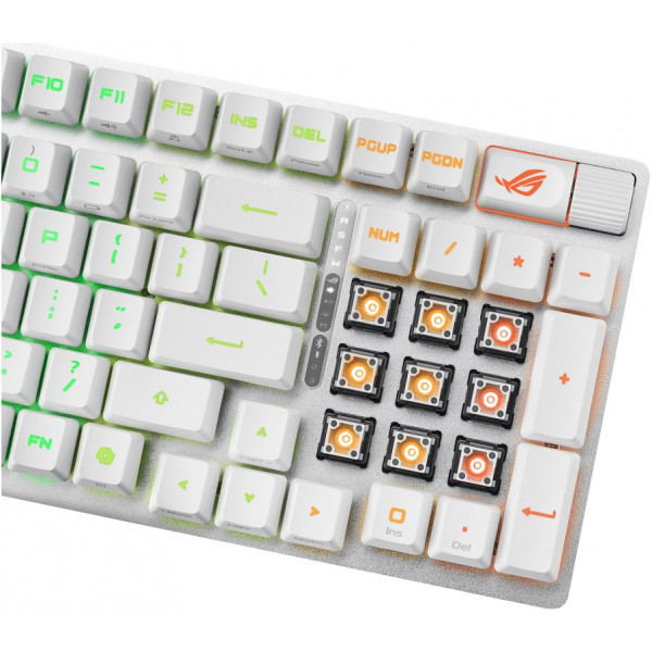 Фото - Клавіатура бездротова ігрова Asus ROG Strix Scope II RX Optical USB-A/WL/BT EN RGB White (90MP03S0-BKUA30)