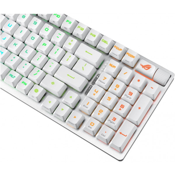 Фото - Клавіатура бездротова ігрова Asus ROG Strix Scope II RX Optical USB-A/WL/BT EN RGB White (90MP03S0-BKUA30)