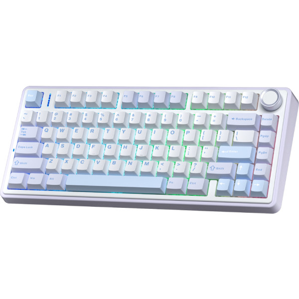 Фото - Клавіатура бездротова ігрова Aula F75 Gasket Greywood V3 switch Hot-Swap, PBT Blue (6948391208633)