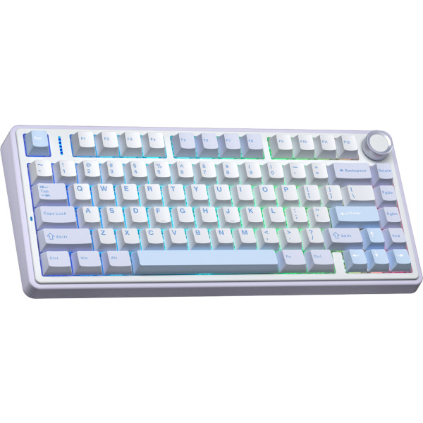Фото - Клавіатура бездротова ігрова Aula F75 Gasket Greywood V3 switch Hot-Swap, PBT Blue (6948391208633)