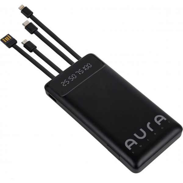 Фото - Батарея мобільна Aura NRG10 10000 mAh Black (PBANRG10B)