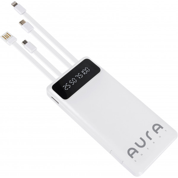 Фото - Батарея мобільна Aura NRG10 10000 mAh White (PBANRG10W)