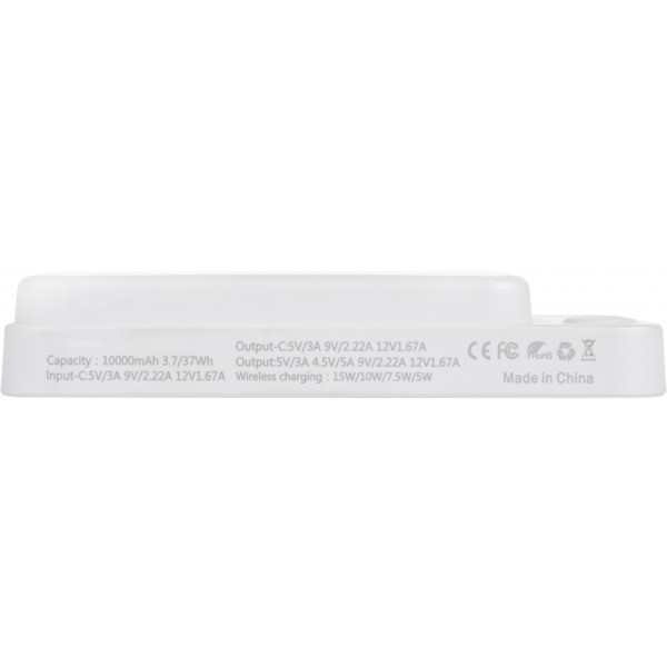 Фото - Батарея мобільна Aura NRG10W 10000 mAh 22.5W Wireless charging White (PBANRG10WW)