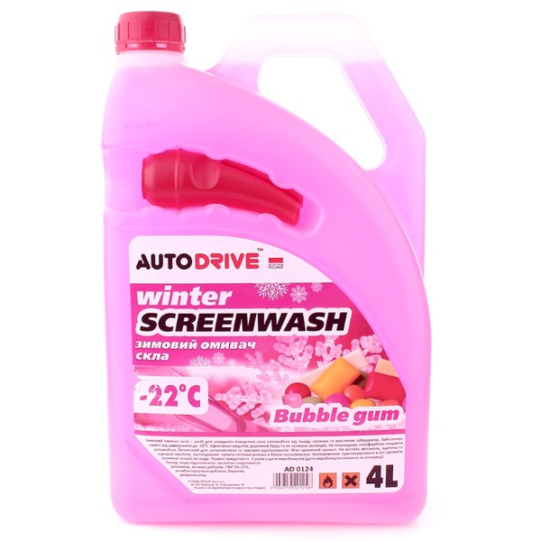 Фото - Омивач скла Auto Drive Winter Screenwash Bubble Gum 4 л (AD0124)