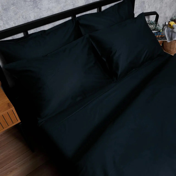 Фото - Комплект постільної білизни Moon&Star Satin Premium Black Velvet 160х220 нав. 4х50х70 (MS-820008493)