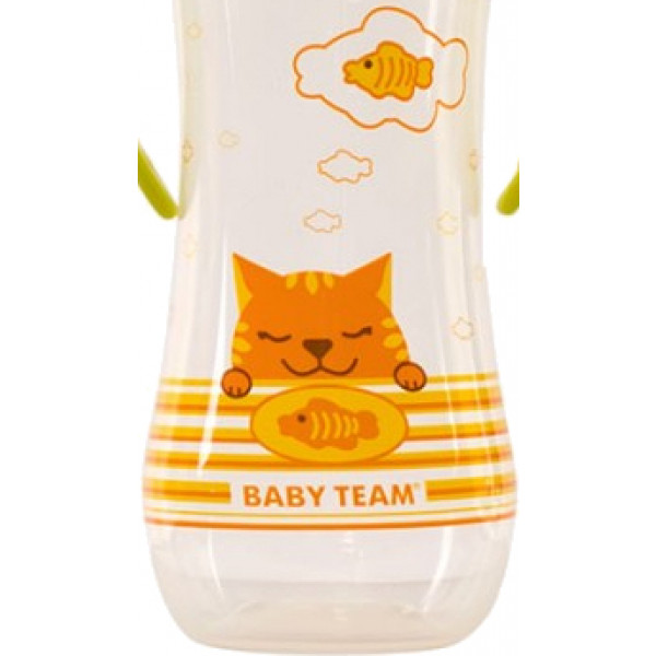 Фото - Бутылочка для кормления Baby Team с силиконовой соской и ручками, 250 мл. (1411_салатовый)
