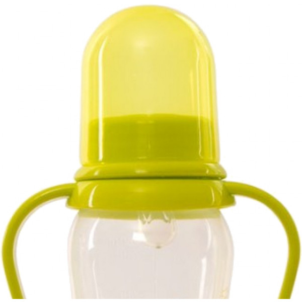 Фото - Бутылочка для кормления Baby Team с силиконовой соской и ручками, 250 мл. (1411_салатовый)
