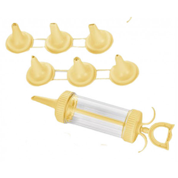 Фото - Кондитерский шприц Bager Yellow 7 насадок (BG-248 Y)