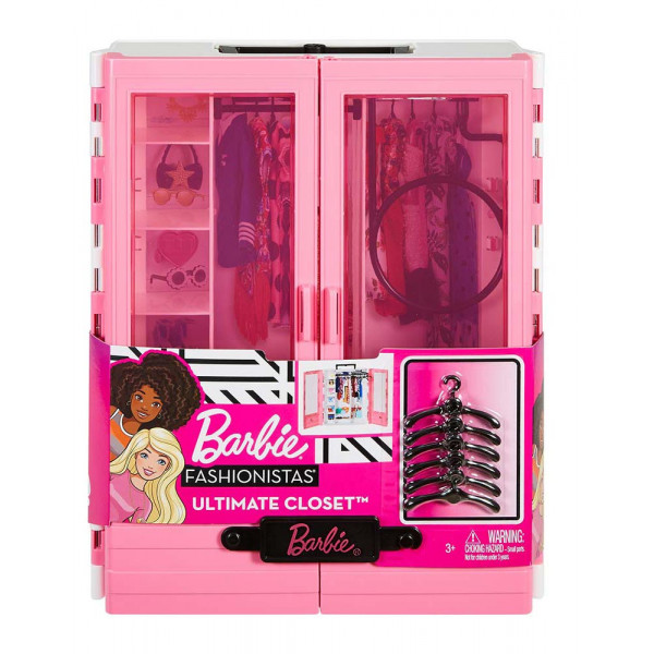 Фото - Меблі і будиночки для ляльки Barbie Рожева шафа (GBK11)