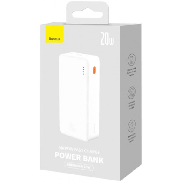 Фото - Батарея мобільна Baseus Airpow 20W 30000mAh White (PPQD090102)