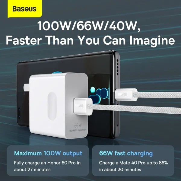 Фото - Кабель Baseus Dynamic Series Fast Charging Type-C 100W 2 m White (CALD000702)