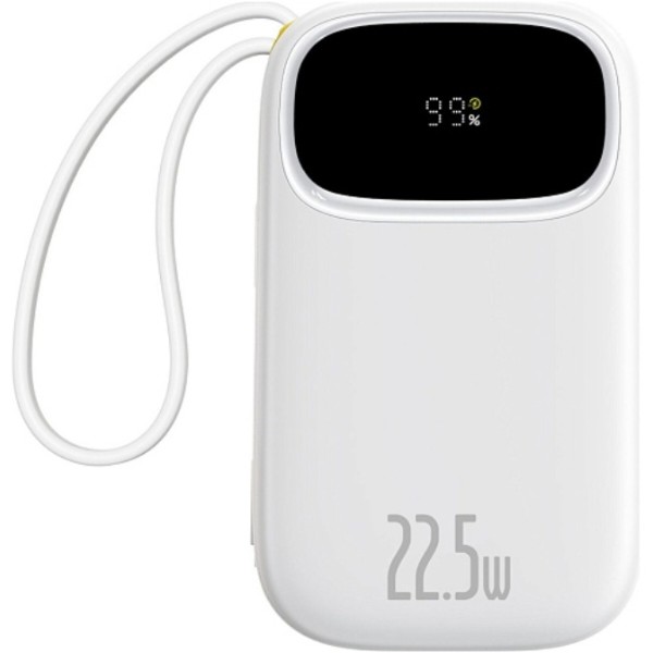 Фото - Батарея мобільна Baseus EnerFill FC31 Digital Display with 2 Built-in Cables 20000mAh 22.5W Moon White (P10082107213-00) Фото - Батарея мобільна Baseus EnerFill FC31 Digital Display with 2 Built-in Cables 20000mAh 22.5W Moon White (P10082107213-00)