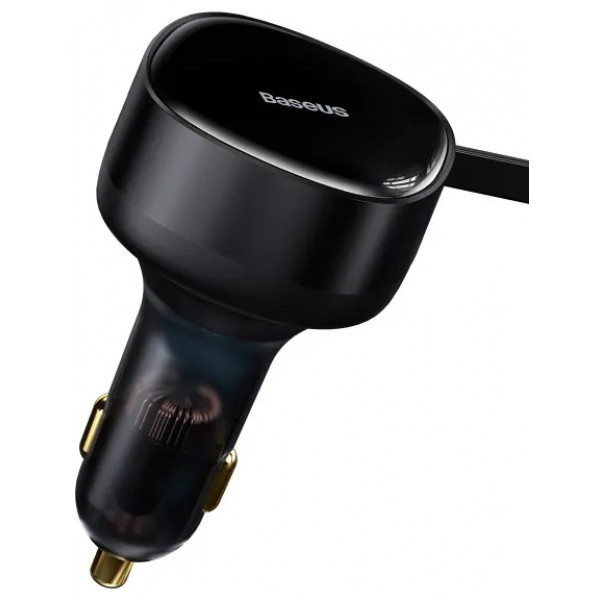 Фото - Автомобильное зарядное устройство Baseus Enjoyment Retractable 2-in-1 Car Charger (CGTX000001)