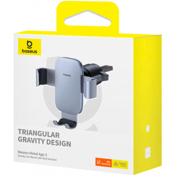 Фото - Автотримач Baseus Metal Age 3 Gravity Car Mount Air Vent Version Space Grey (C40467600811-00)