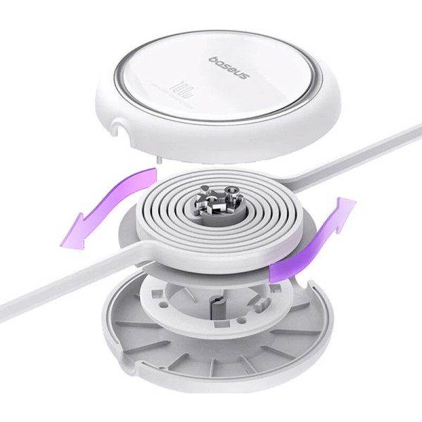 Фото - Кабель Baseus Free2Draw Mini Retractable Charging Cable Type-C to Type-C 100W 1m Moon White (P10364500211-00)