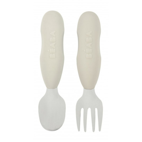 Фото - Набір дитячих столових приборів для малюка Beaba 10+ Grey (913581)