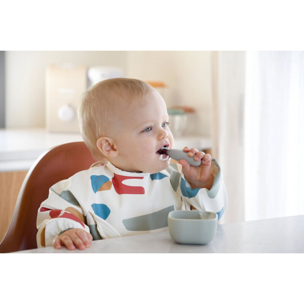 Фото - Набір дитячих столових приборів для малюка Beaba 10+ Grey (913581)