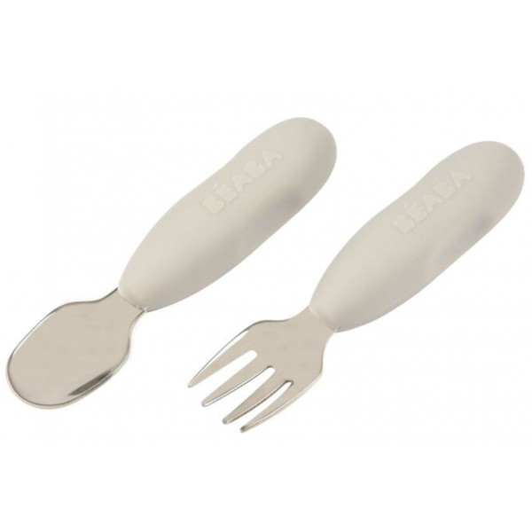 Фото - Набір дитячих столових приборів для малюка Beaba 10+ Grey (913581)