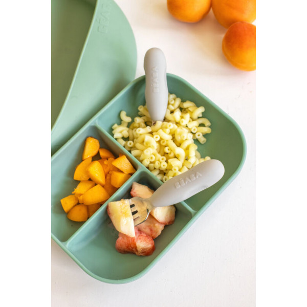 Фото - Набір дитячих столових приборів для малюка Beaba 10+ Grey (913581)