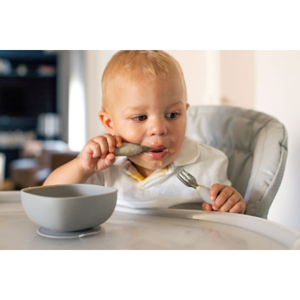 Фото - Набір дитячих столових приборів для малюка Beaba 10+ Grey (913581)