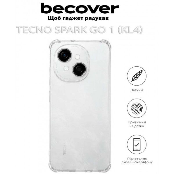 Фото - Чохол для смартфону BeCover Anti-Shock for Tecno Spark Go 1 (KL4) Clear (712782)