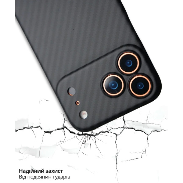 Фото - Чохол для смартфону BeCover FIBRA Carbonite case with MagSafe for Apple iPhone 17 Pro Black (715409)