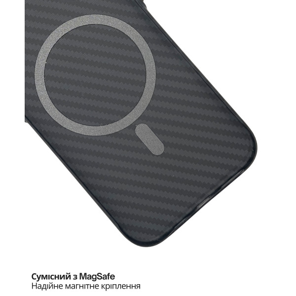 Фото - Чохол для смартфону BeCover FIBRA Carbonite case with MagSafe for Apple iPhone 17 Pro Max Black (715410)