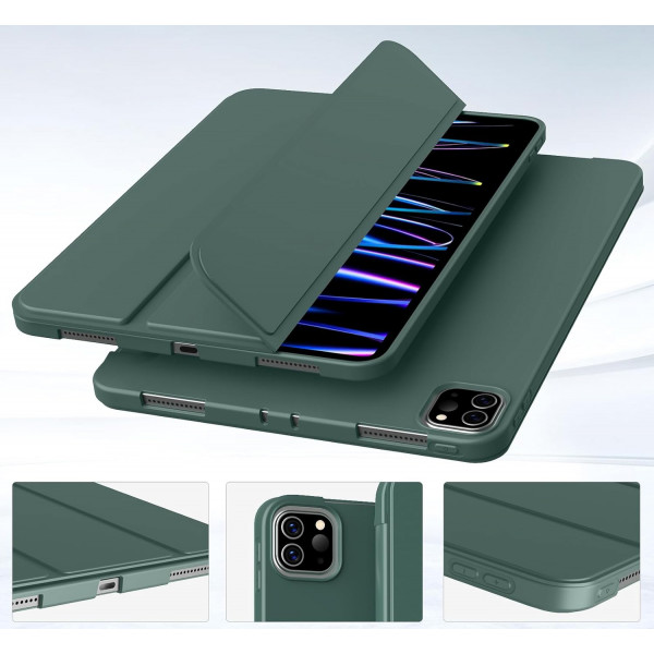 Фото - Чохол для планшету BeCover Tri Fold Soft TPU Silicone for Apple iPad Pro 11'' M4 2024 Dark Green (711746)