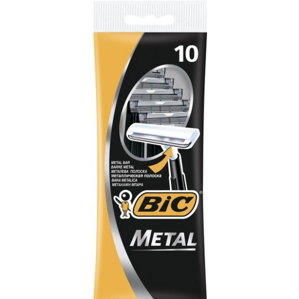 Фото - Станок чоловічий одноразовий BIC Metal 10 шт. (3086126636481)