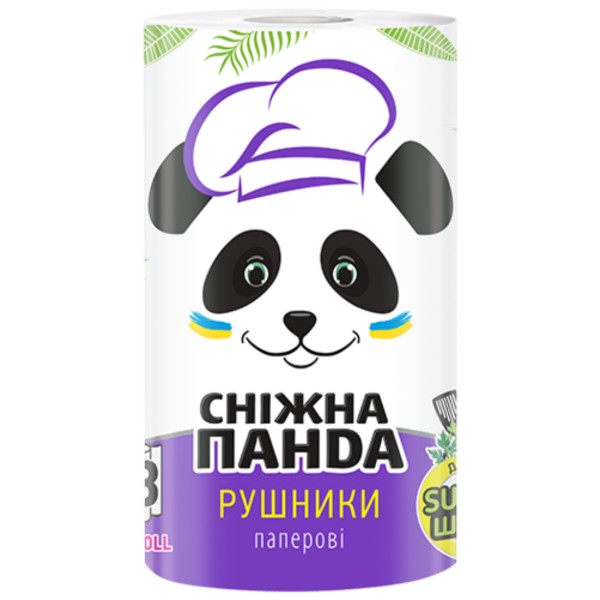 Фото - Полотенца бумажные Сніжна панда BIG ROLL 2сл, 1 шт.