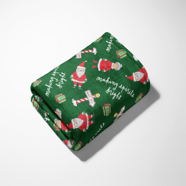 Фото - Плед односпальний Biltex новорічний Santas family 150х200