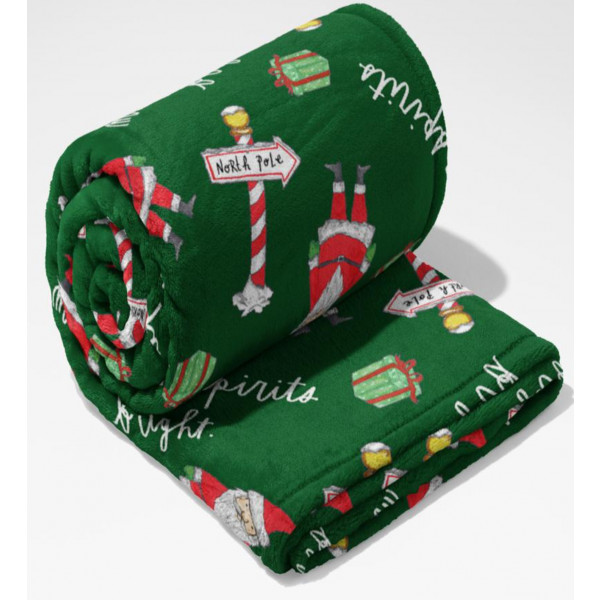 Фото - Плед односпальний Biltex новорічний Santas family 150х200