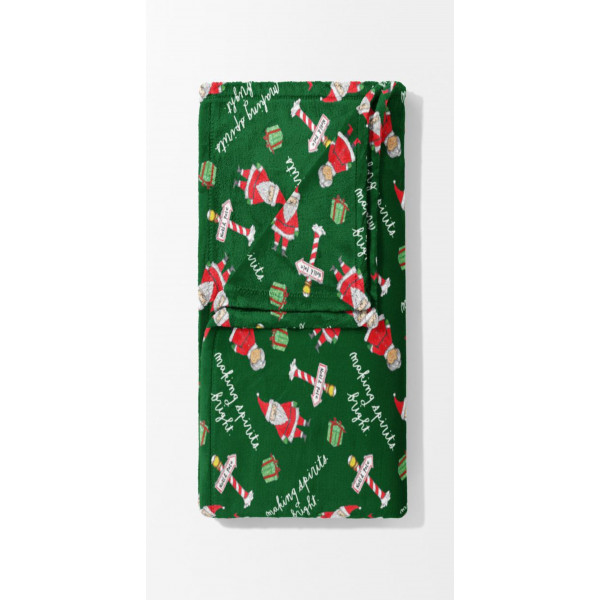 Фото - Плед односпальний Biltex новорічний Santas family 150х200